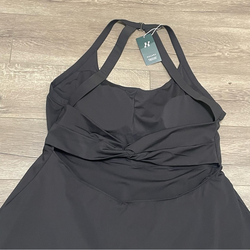 Halara Backless Cut Out Twisted Side Pocket 2-in-1 Mini Barre Ballet Dance Dress - Picture 10 of 11